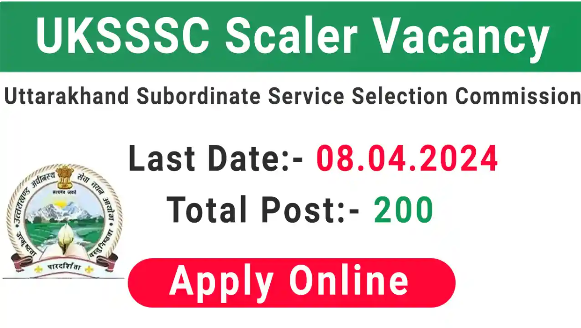 UKSSSC Scaler Vacancy 2024 Apply Online, Notification @storiesviewforall.com