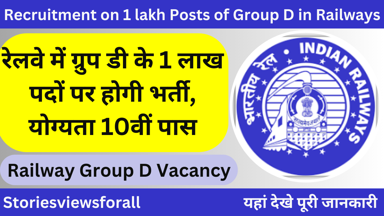 Recruitment on 1 lakh Posts of Group D in Railways
