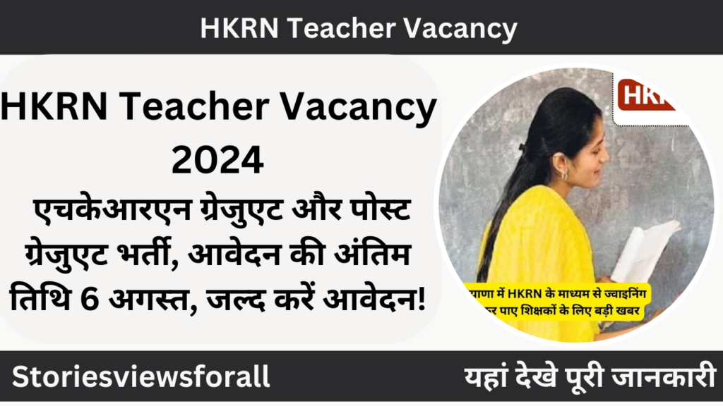 HKRN Teacher Vacancy