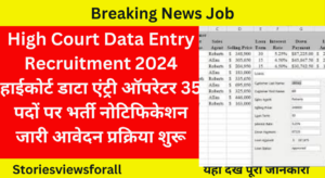 High Court Data Entry Recruitment 2024