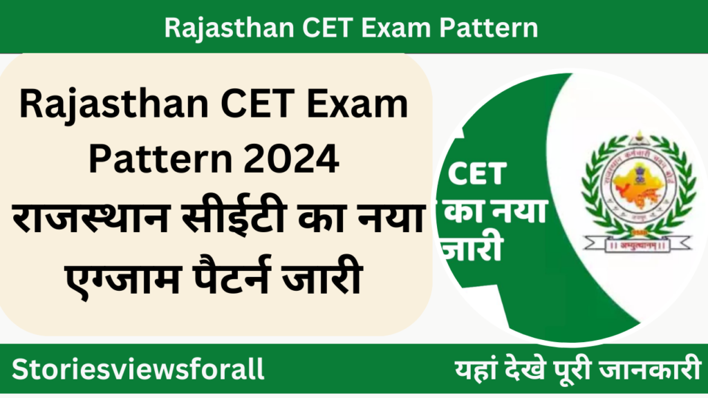 Rajasthan CET Exam Pattern 2024