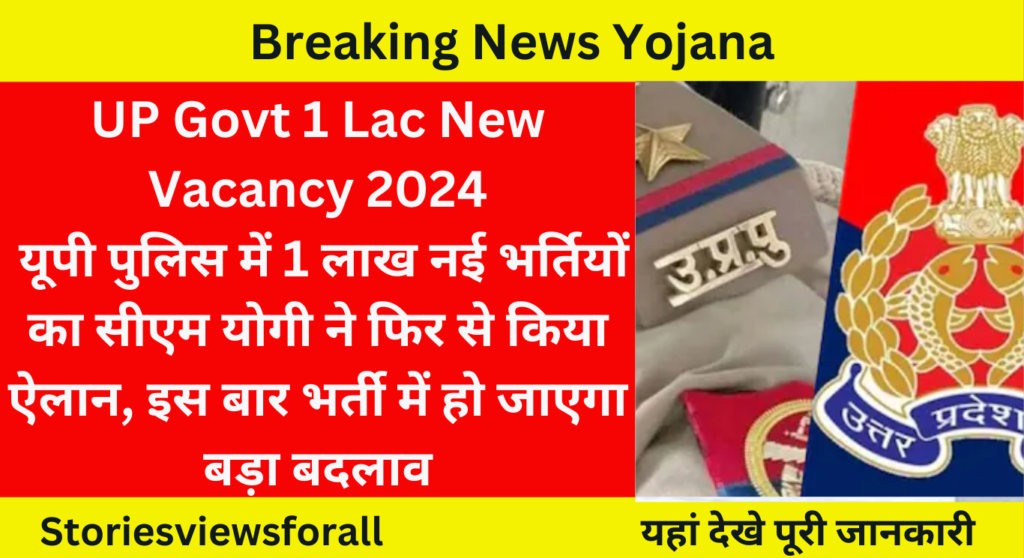 UP Govt 1 Lac New Vacancy 2024